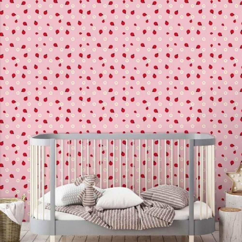 Papel de Parede Infantil Joaninha