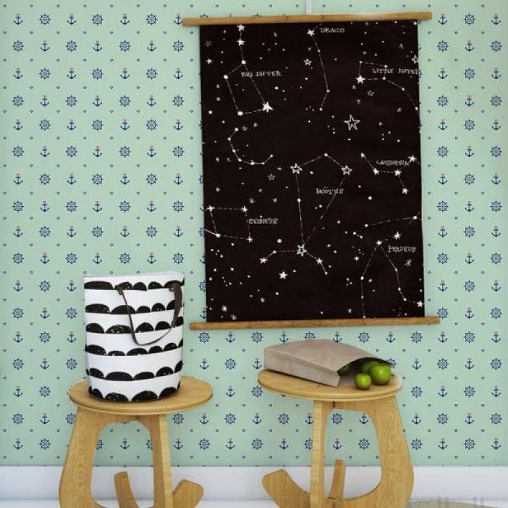 Papel de Parede Infantil Marinheiro Verde