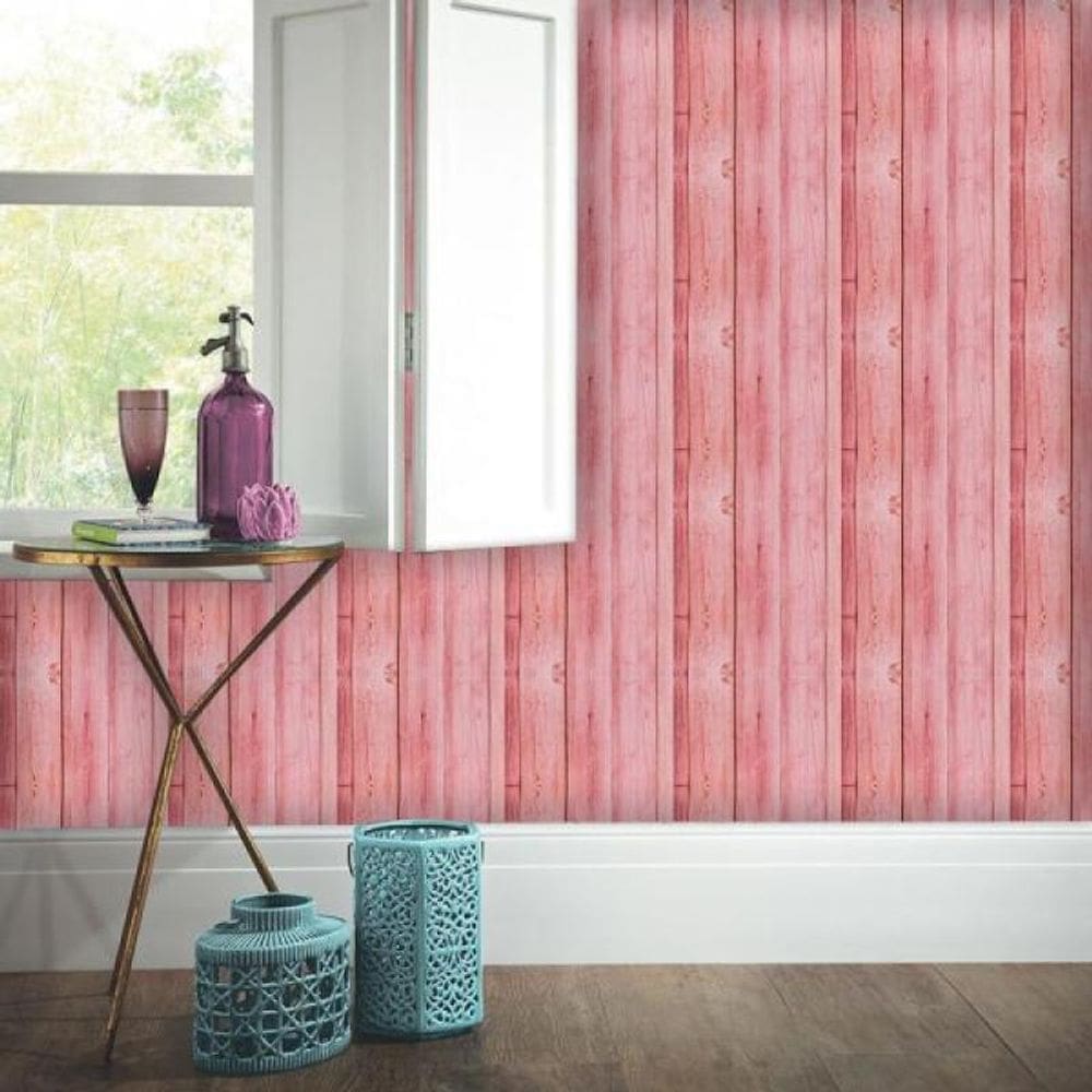 Papel de Parede Madeira Rosa