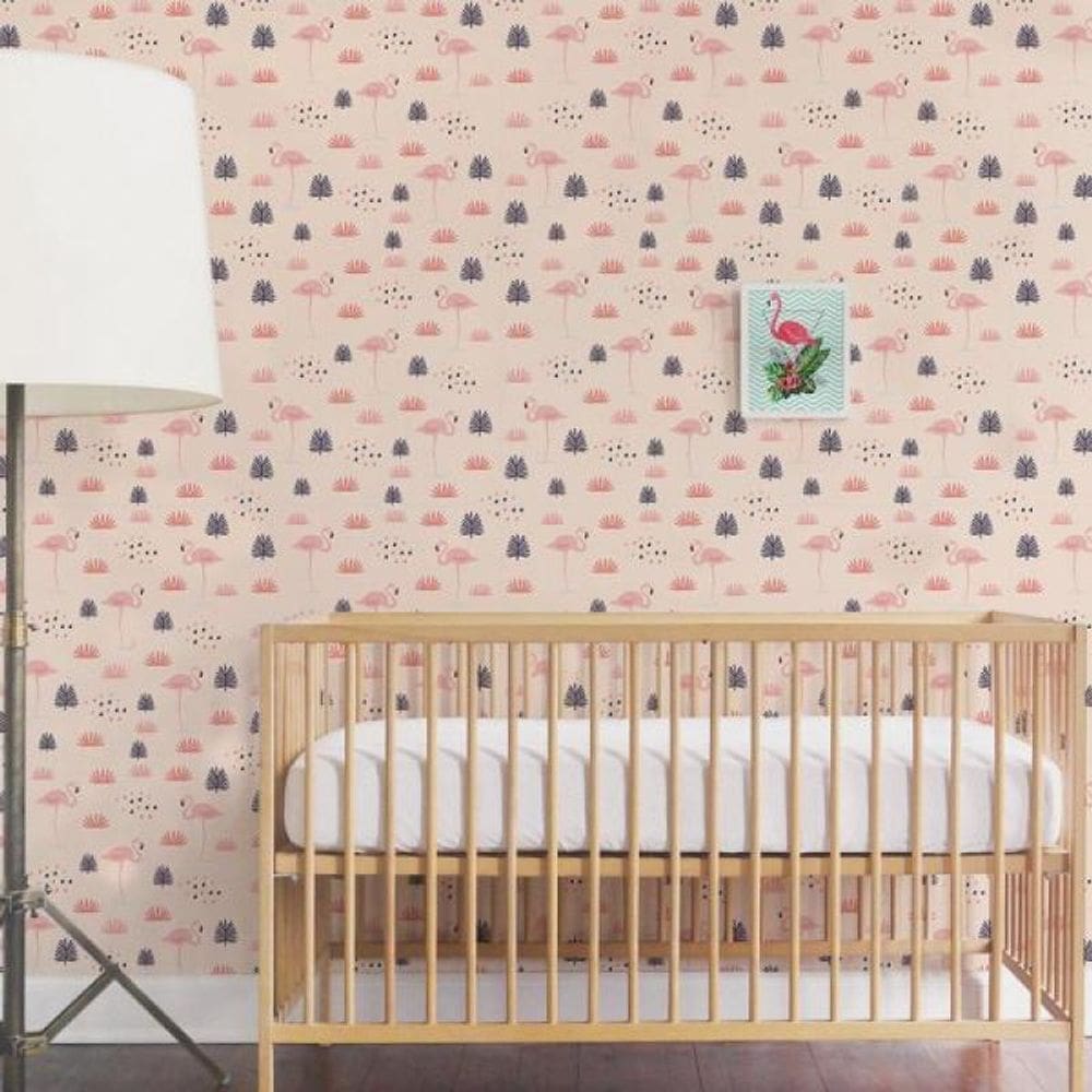 Papel de Parede Infantil Flamingo