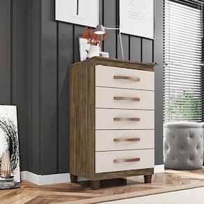 Cômoda Aspen 5 Gavetas I01 Teka Champanhe - Clique Chique Móveis