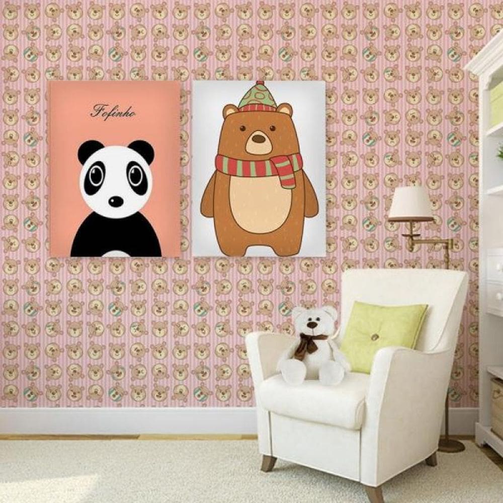 Papel de Parede Infantil Ursinho Divertido
