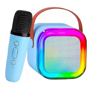 Caixa de Som Bluetooth Microfone Karaoke LED Muda Altera Voz Iluminaçao RGB Caixinha Som Musica Alto Falante Sem Fio Comemoraçao Aniversario