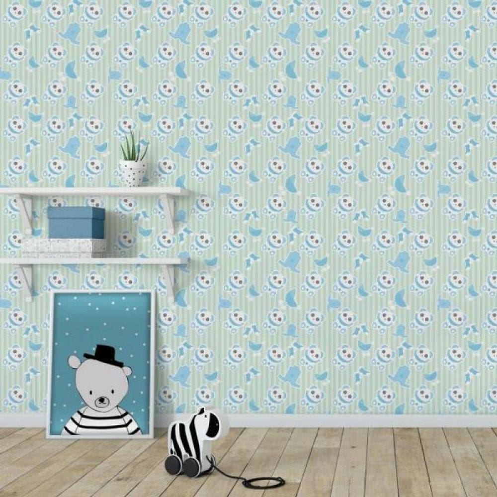 Papel de Parede Infantil Ursinho Menino