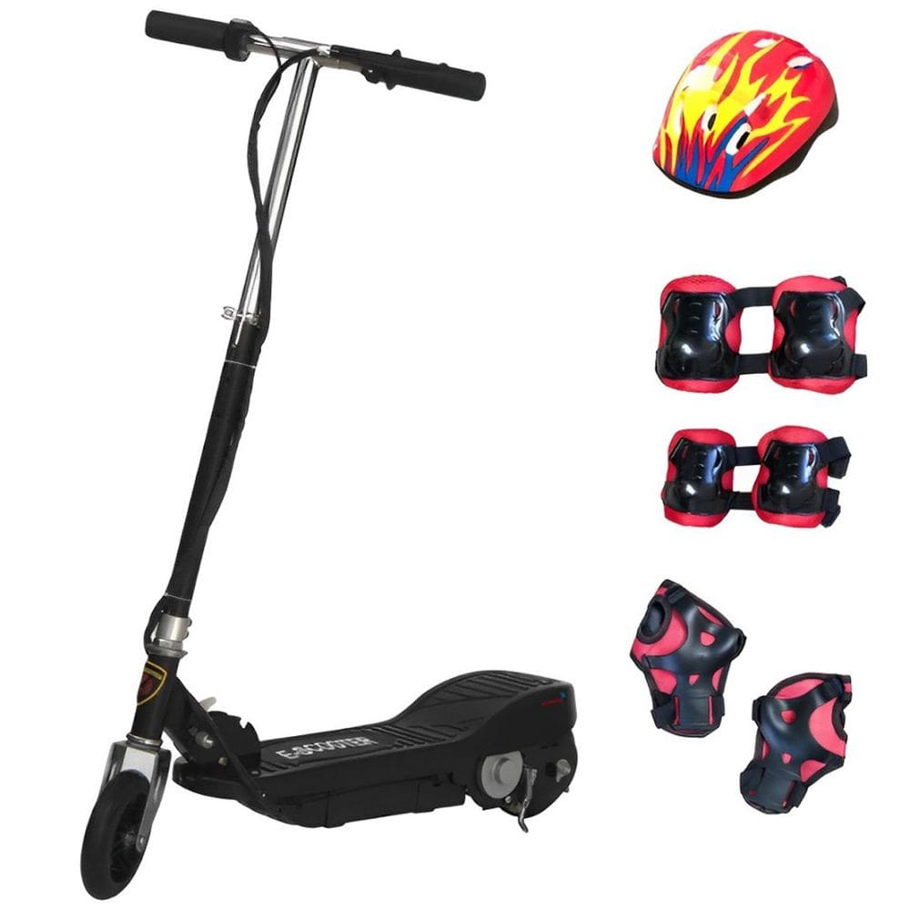 Patinete Elétrico 120W Dobrável com Kit de Proteção Motorizado 24V Preto Importway Bwpek-120w