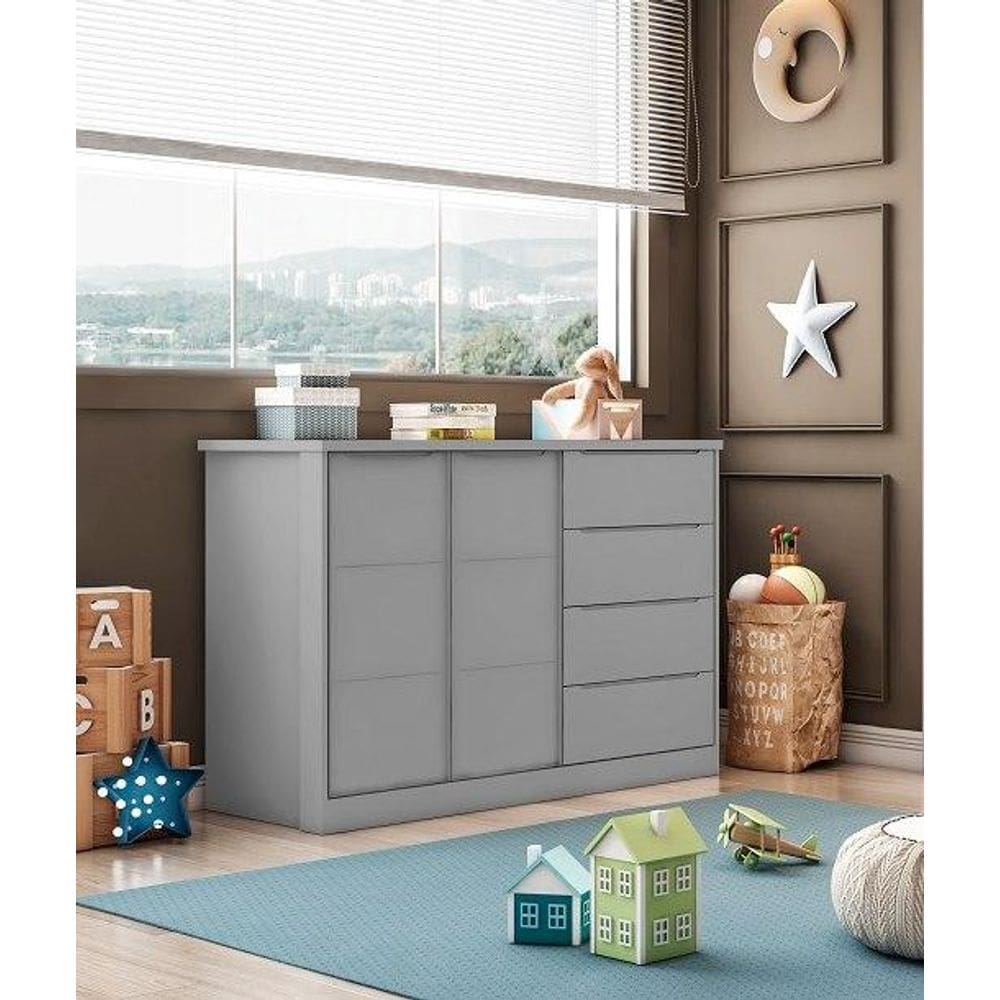 Cômoda Pérola Cinza - Phoenix Baby