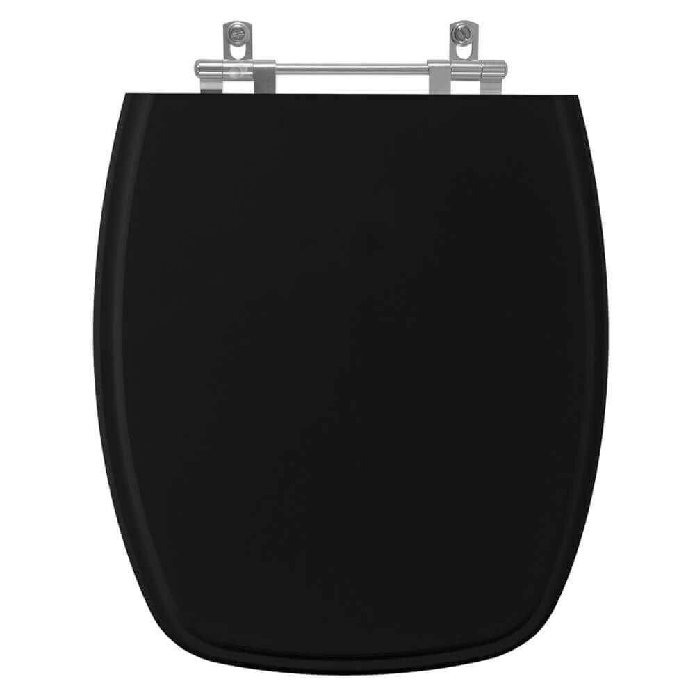 Assento Sanitário Laguna Preto para vaso Hervy