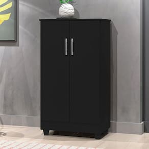 Armário Multiuso Smart 2 Portas 3 Prateleiras Preto - J&a Móveis