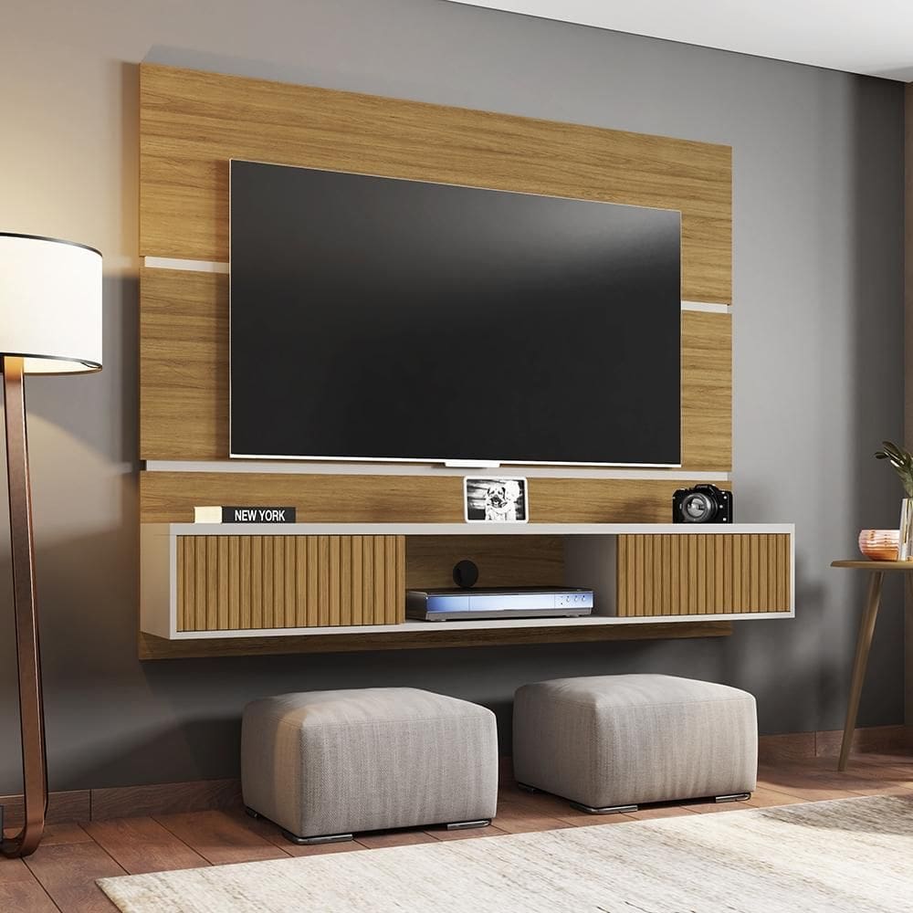 Painel Fagundes Cinomomo Off White Pintura 3D Ripada