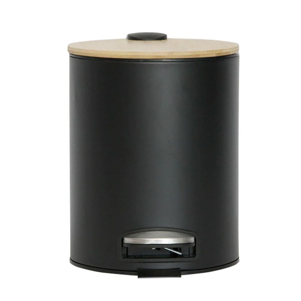 Lixeira Pedal Bambu Preto Mimo  ALX23281