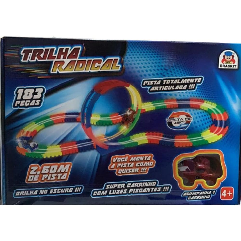 Pista Trilha Radical com Carrinho - Braskit | 183 Peças