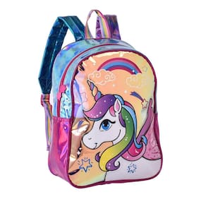 Mochila Unicornio Holográfica Brilhante Escolar Infantil
