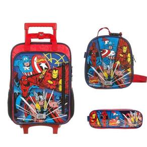 Kit Marvel Comics Mochilete + Lancheira + Estojo Duplo
