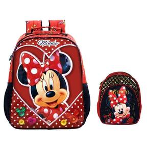 Kit Escolar Minnie Mouse Mochila De Costas + Lancheira