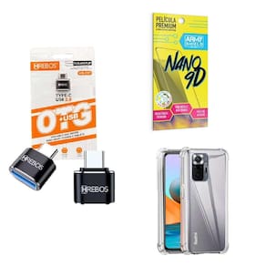 Kit Usb Para Tipo C + Capa Xiaom Mi Note 10Pro + Película 9D