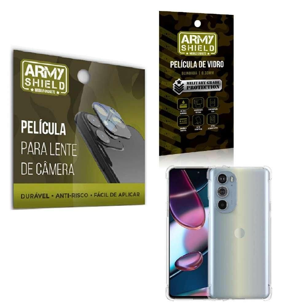 Kit Película De Câmera E Tela Moto G32 + Capinha Anti Shock