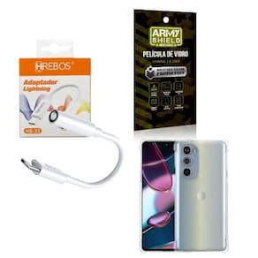 Capa Motorola G32 + Adaptador P2 Para Tipo C + Película 3D