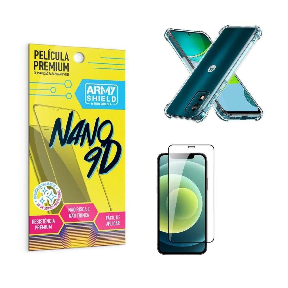 Capa Capinha Moto E13 Anti Shock + Película Nano Cerâmica 9D