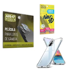 Kit Película De Câmera E Tela Mi 11 Lite + Capinha Antishock