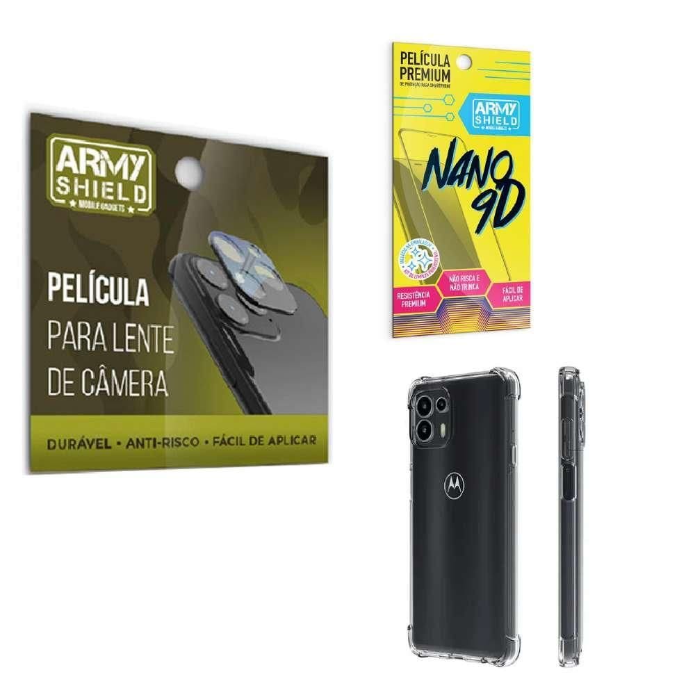 Película De Câmera E Tela Moto Edge 20 Pro + Capa Anti Shock