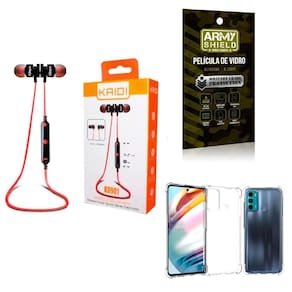 Kit Capa Motorola G60 + Fone Esportivo E Película De Vidro