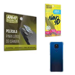 Película De Câmera E Tela Moto E7 Plus + Capinha Antishock