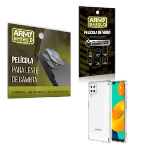 Película De Câmera E Tela Samsung M32 E Capinha Anti Shock