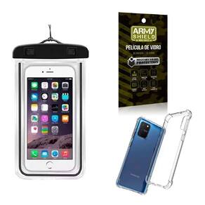 Capa A Prova D`Água S10 Lite + Capa Anti Shock + Película 3D