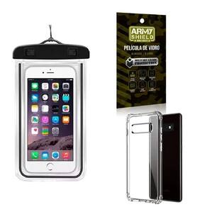 Kit Capa A Prova D`Água S10 + Capa Anti Shock + Película 3D