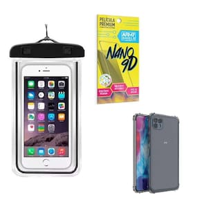 Capinha Moto G50 5G + Capa A Prova Dágua + Película Nano 9D