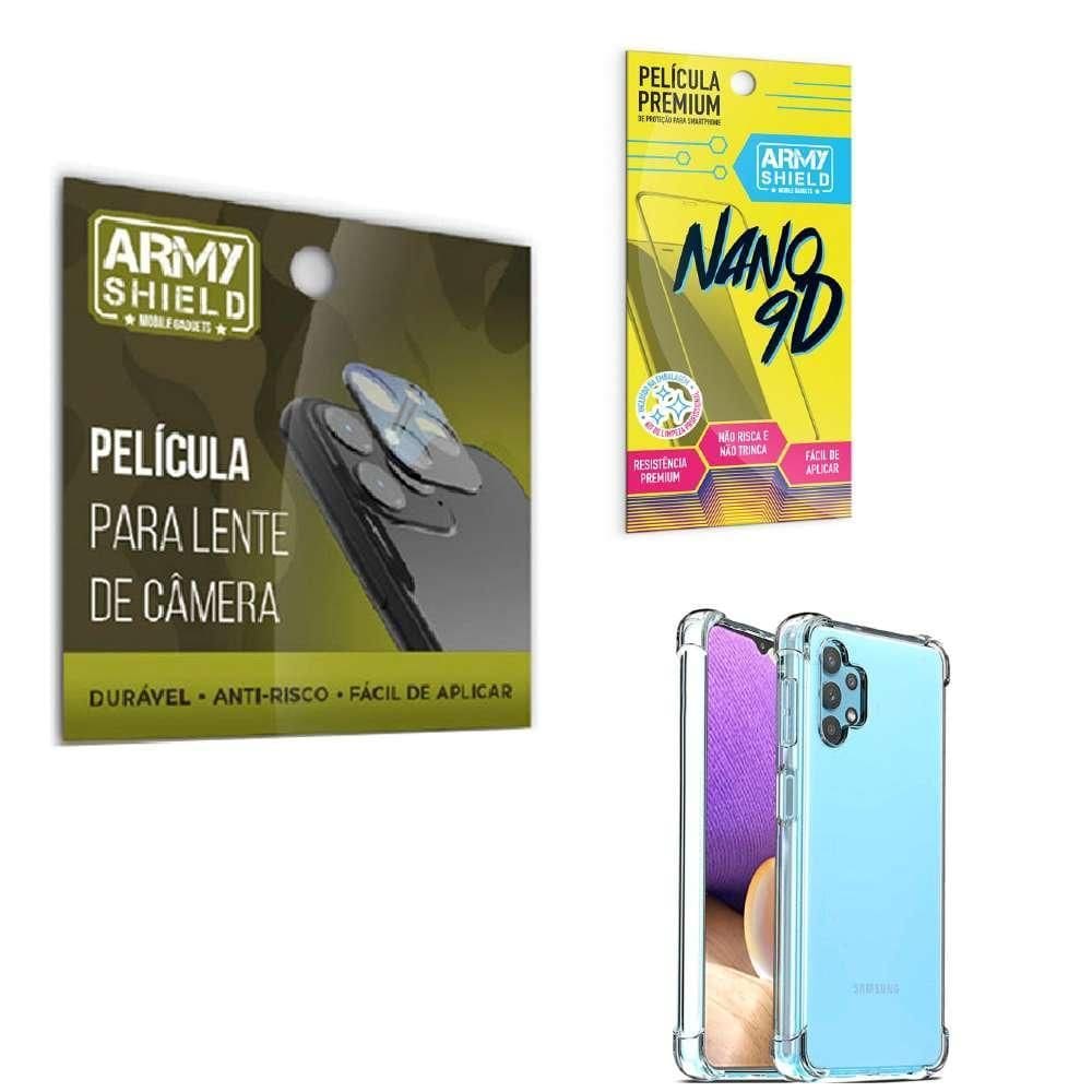 Kit Película De Câmera Samsung A32 5G Com Capinha Anti Shock