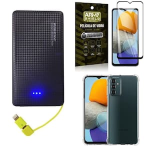 Capa Samsung M23 5G + Carregador Portátil 5K + Película 3D
