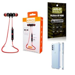 Kit Capa Motorola G52 + Fone Esportivo E Película De Vidro