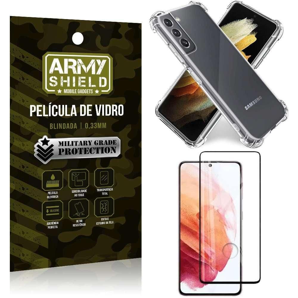 Capa Capinha Samsung S21 Anti Shock + Película De Vidro 3D