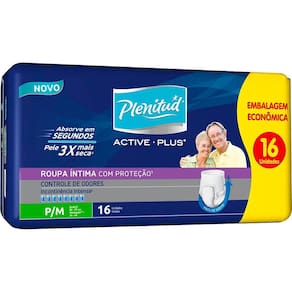 Roupa Íntima Descartável Plenitud Active Plus Gxg 16Un