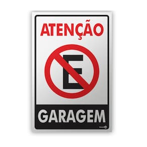 Placa Atenção - Garagem 20 x 30