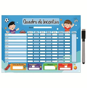 Quadro Do Incentivo De Metal Semanal 20X26Cm + Caneta M9