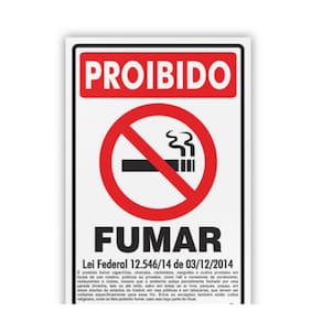 Placa - Proibido Fumar Lei Federal  20X30
