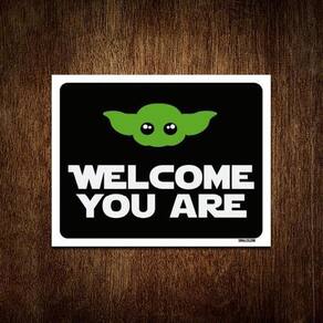 Placa Decorativa - Welcome You Are Bem Vindo 18X23