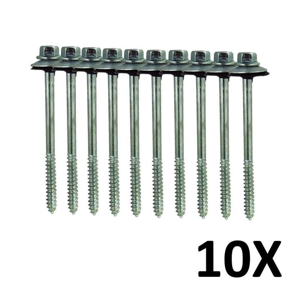Kit 10 Parafuso Para Telha Com Arruelas 5/16``X150 Mm