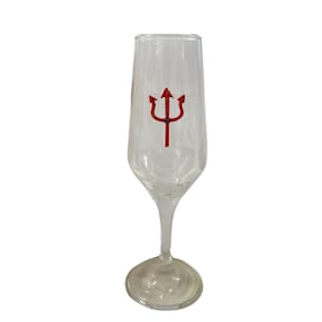 Taça Pomba Gira Tridente Champagne Buffet Vidro Nadir 186 ml
