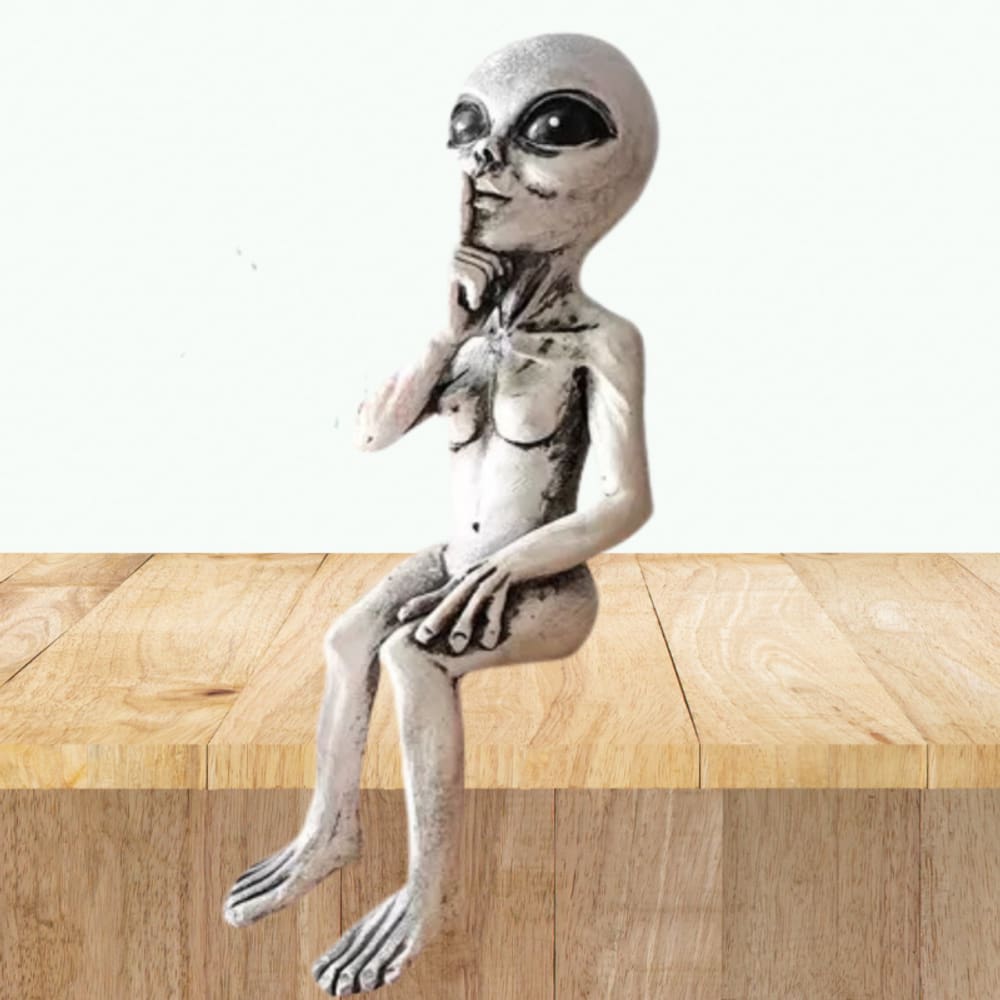 Escultura ET Alienigena Sentado 14,5 cm em Resina