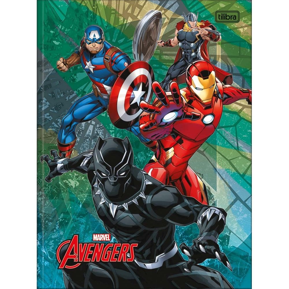 Caderno Brochura Grande CD Unviersitário Avengers (Vingadores) 48 Folhas - Tilibra