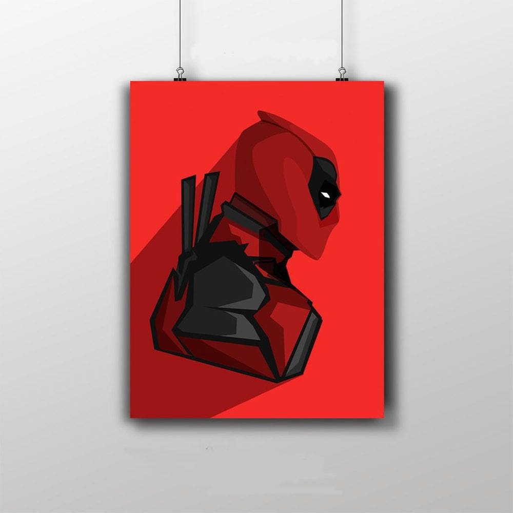 Placa Decorativa Deadpool Wallpaper  Vermelho