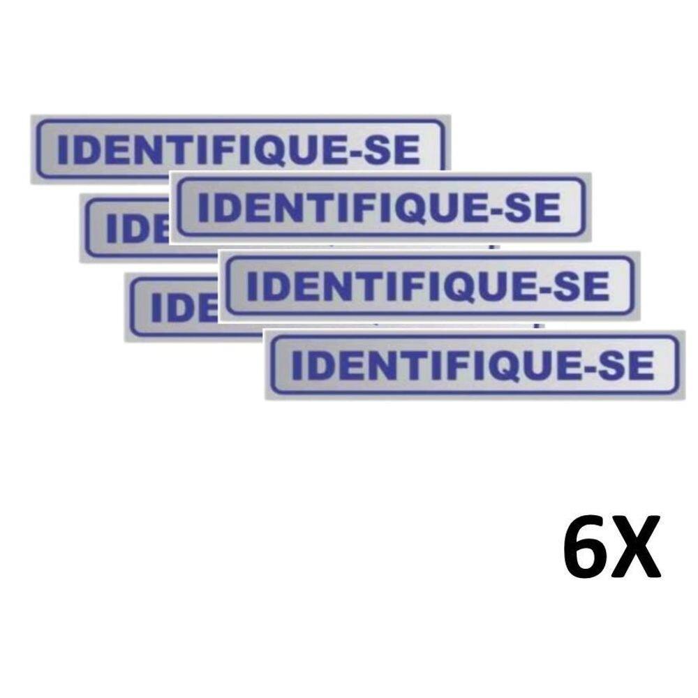 Kit 6 Placa De Sinalização Portas Identifique-Se 25Cmx5Cm