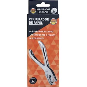 Perfurador De Papel 1 Furo Jocar Galvanizado Para 6 Fls.