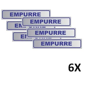Kit 6 Placa De Aviso Sinalização Portas Empurre 25Cmx5Cm