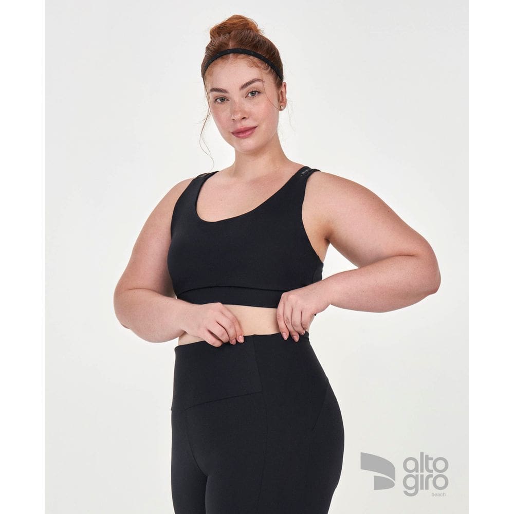 Top Elastico Plus Alto Giro Preto