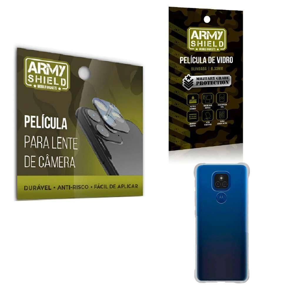 Película De Câmera E Tela Moto E7 Plus E Capinha Anti Shock