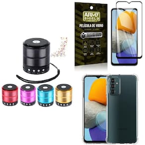 Kit Capinha Samsung M23 5G + Mini Som Bluetooth +Película 3D